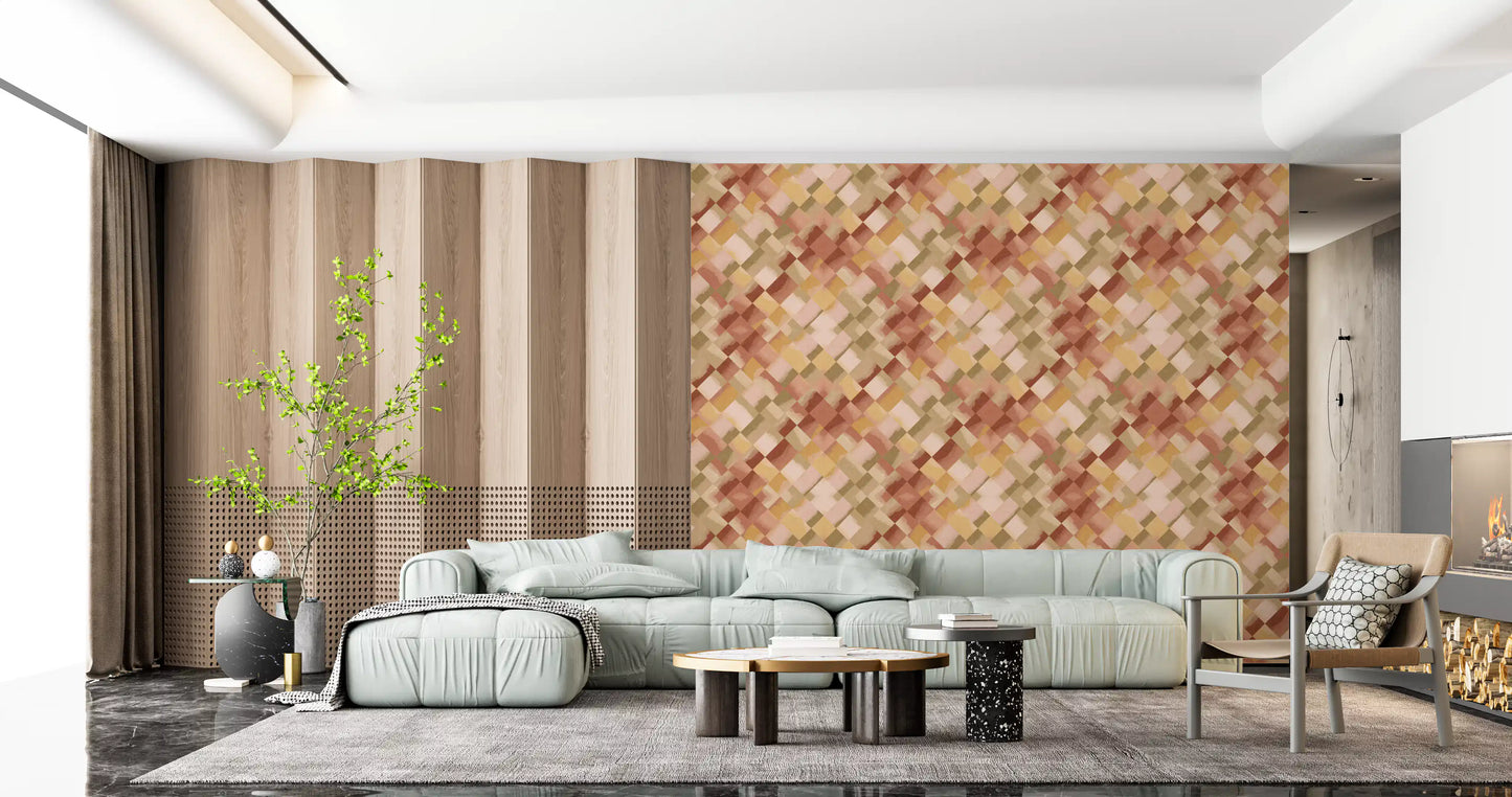Papier peint damier peint Relax Sunset