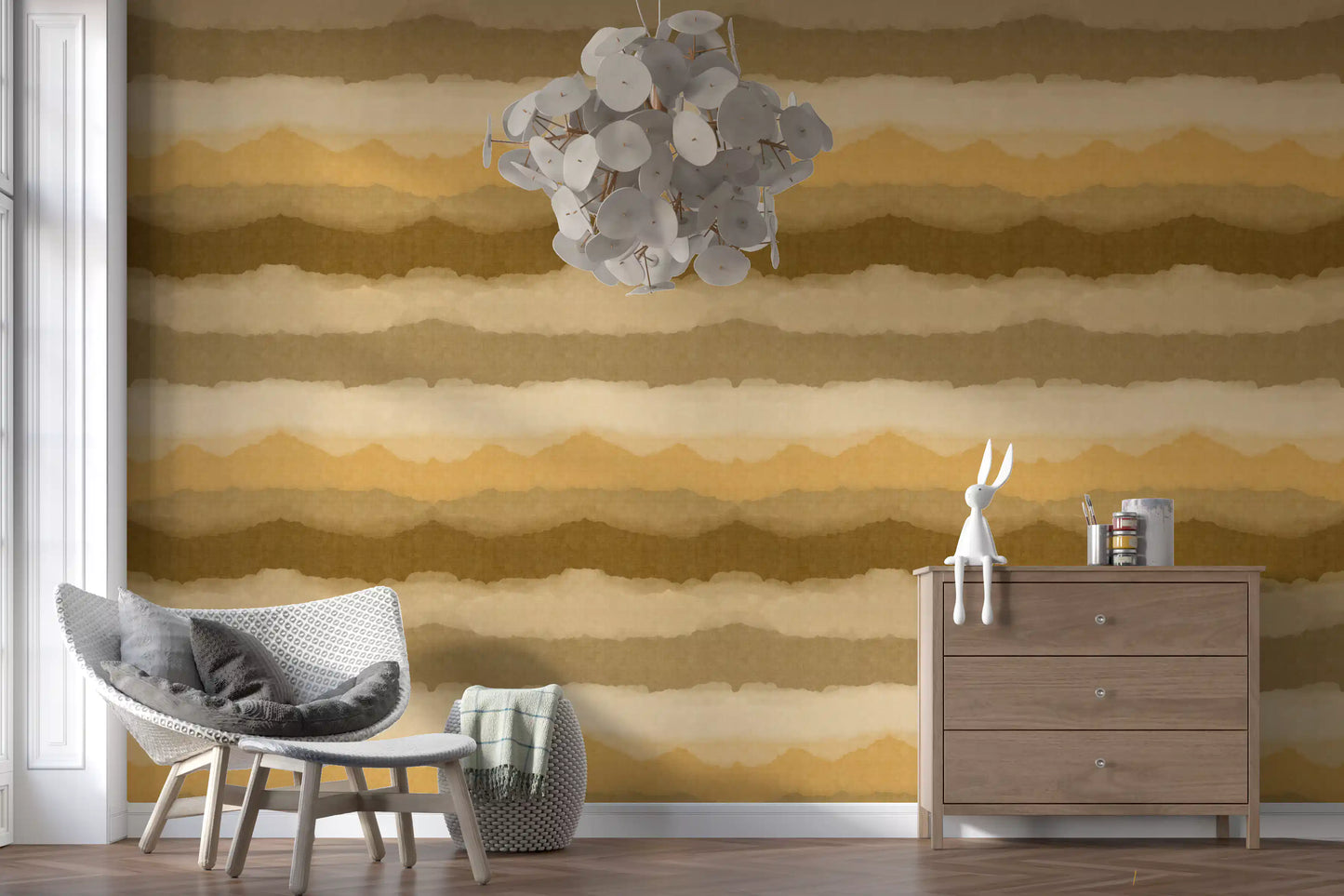Papier peint Horizon peint Ocre Relax