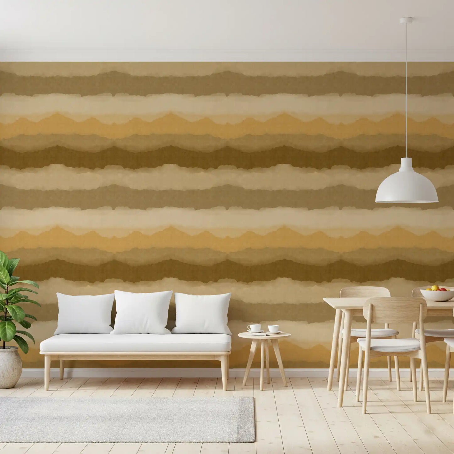Papier peint Horizon peint Ocre Relax