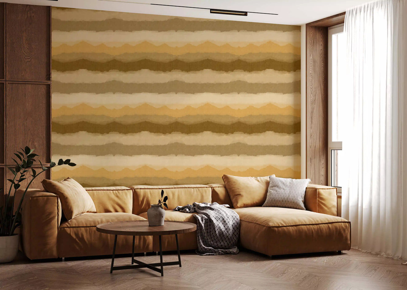 Relax Ocher Painted Horizon Wallpaper⁠