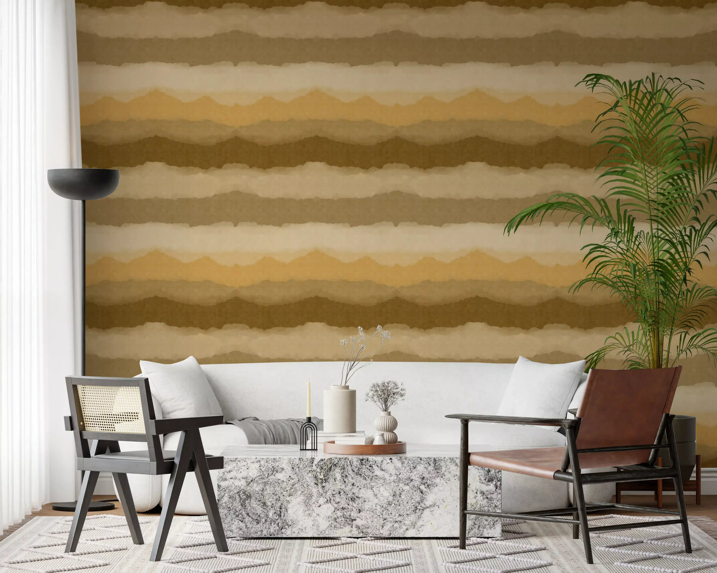 Papier peint Horizon peint Ocre Relax