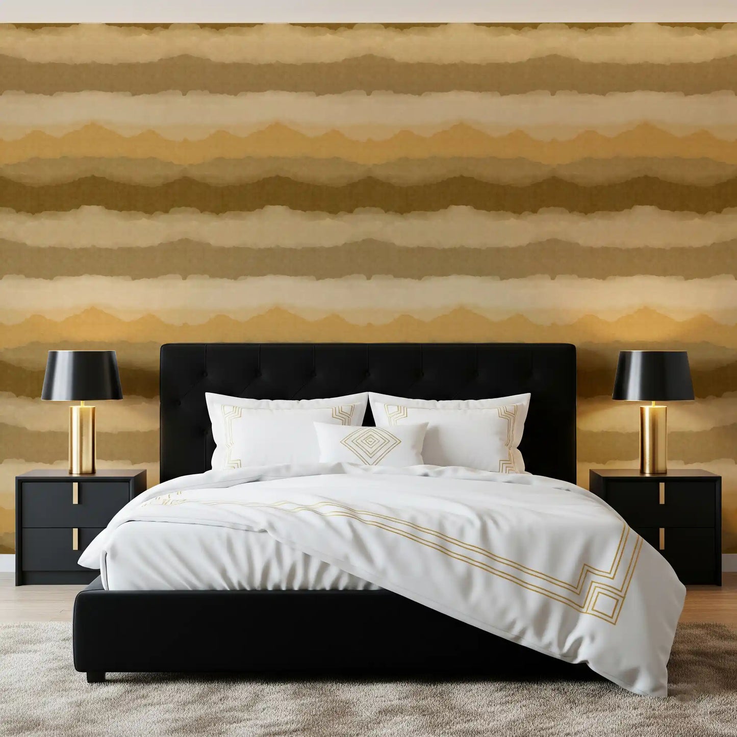 Papier peint Horizon peint Ocre Relax