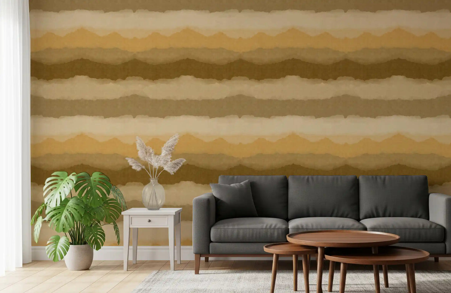 Papier peint Horizon peint Ocre Relax
