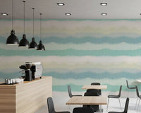 A hushed painterly mood plays across the Relax Watery Painted Horizon wallpaper.