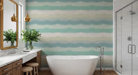 Horizontal bands stack from teal sky to dusty ridge in the Relax Watery wallpaper.