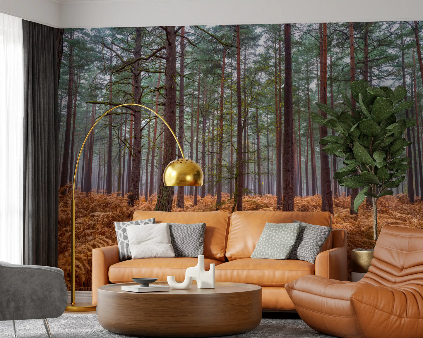 Wandbild Kiefernwald & Glutfarne