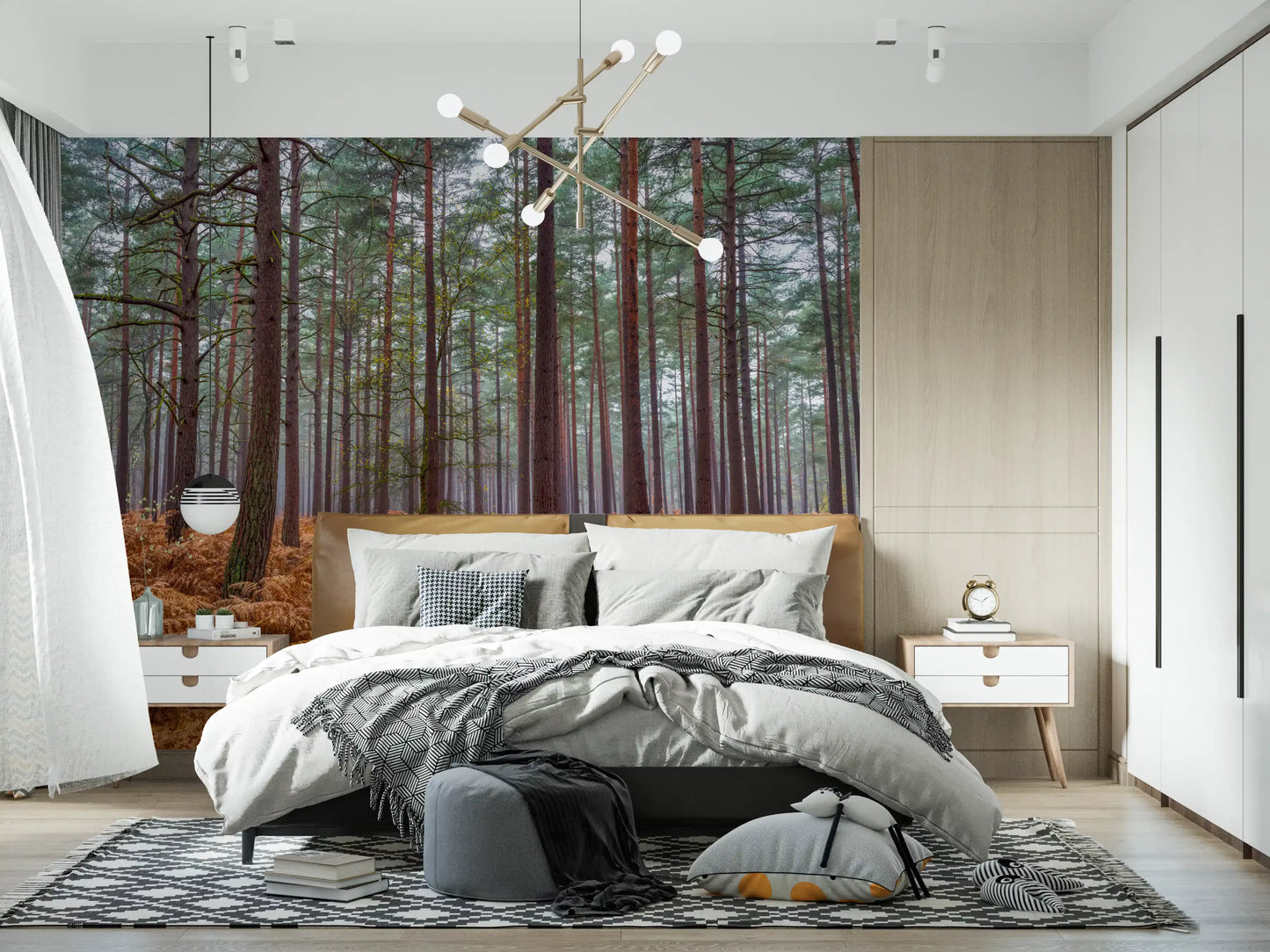 Wandbild Kiefernwald & Glutfarne