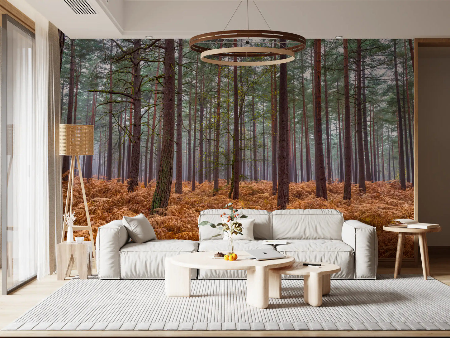Wandbild Kiefernwald & Glutfarne