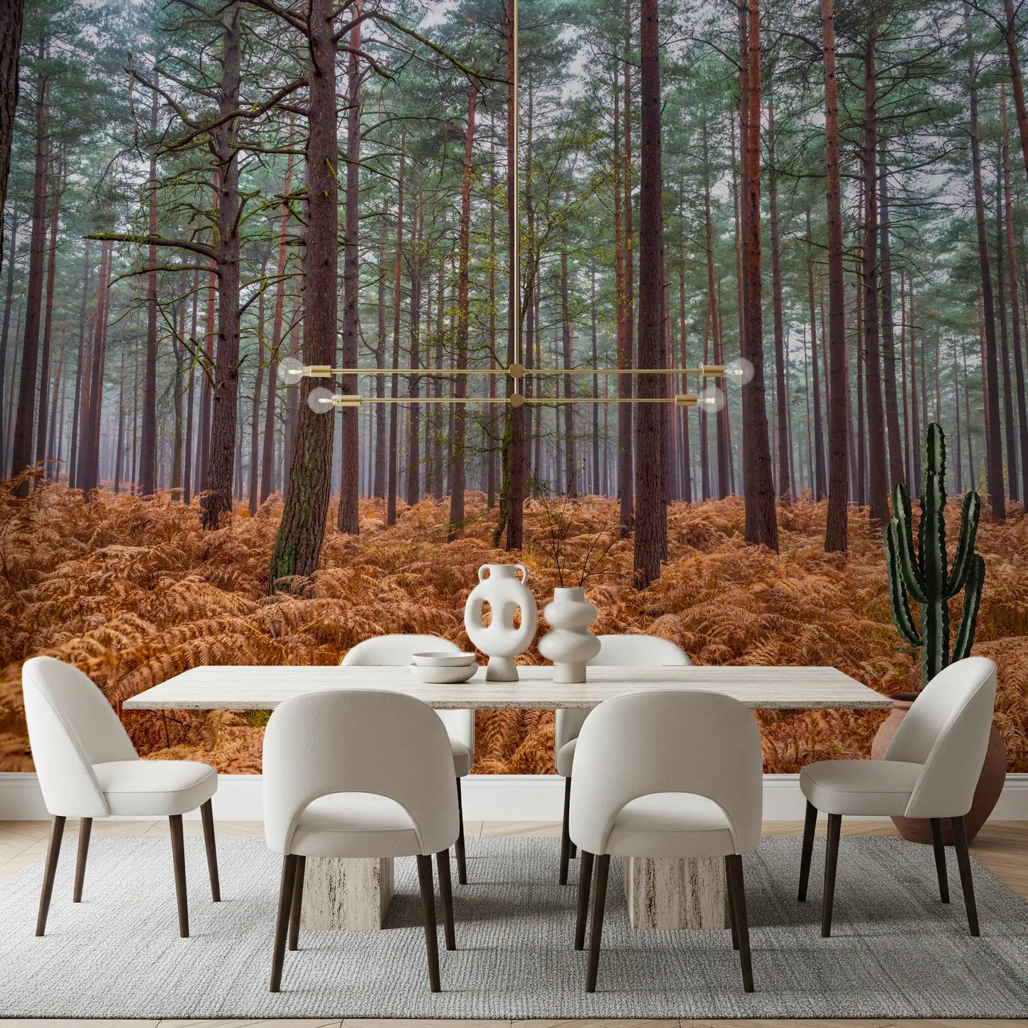 Wandbild Kiefernwald & Glutfarne