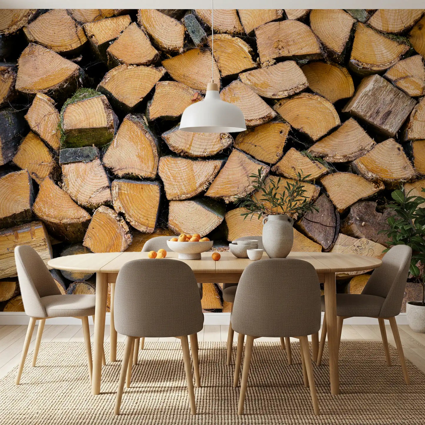 Tapet mural cu textură de lemn rustic stivuit