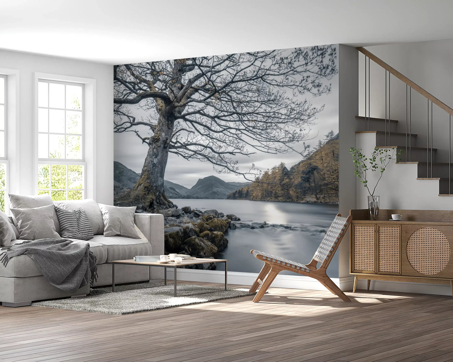 Ancient Oak, Silent Waters Wandbild