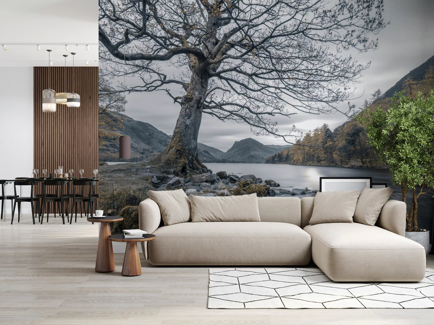 Ancient Oak, Silent Waters Wandbild