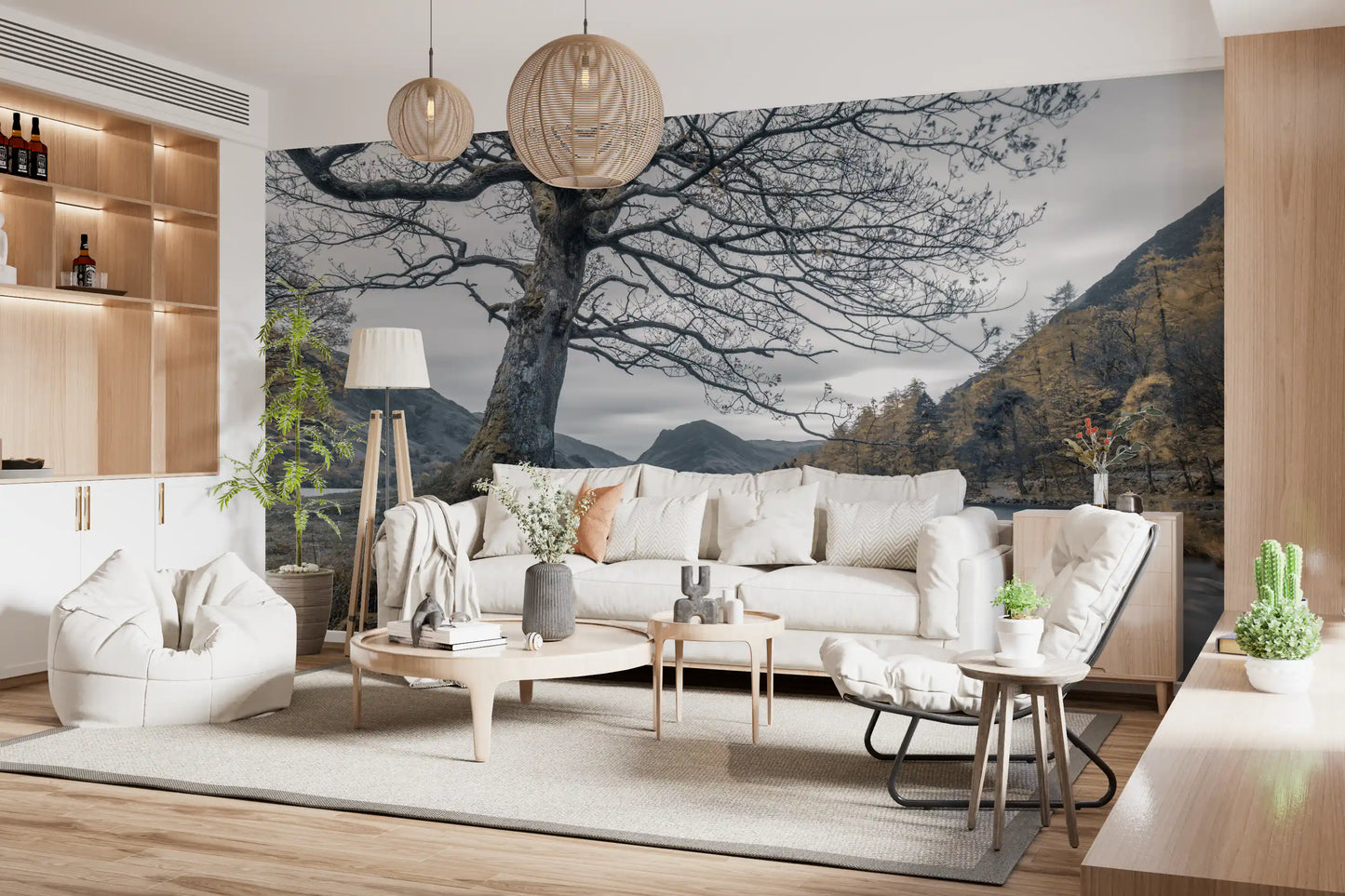 Ancient Oak, Silent Waters Wandbild