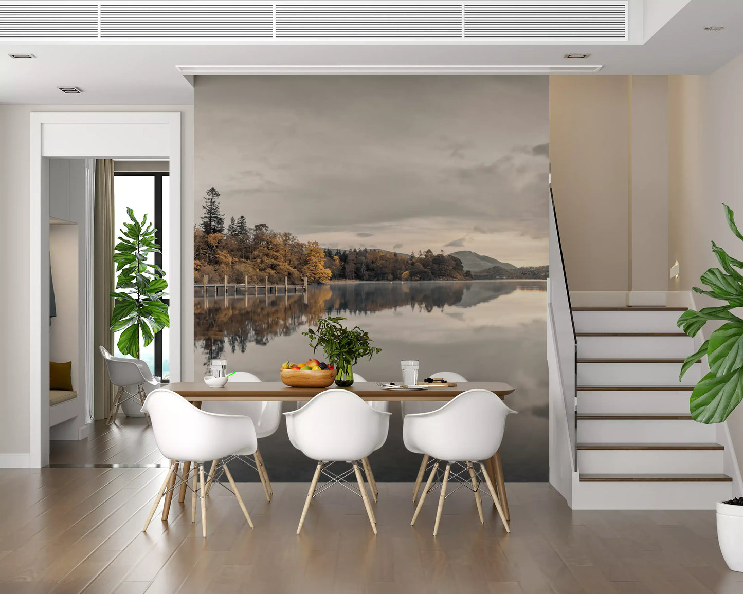 Pictură murală liniștitoare la malul lacului Golden Lakeside