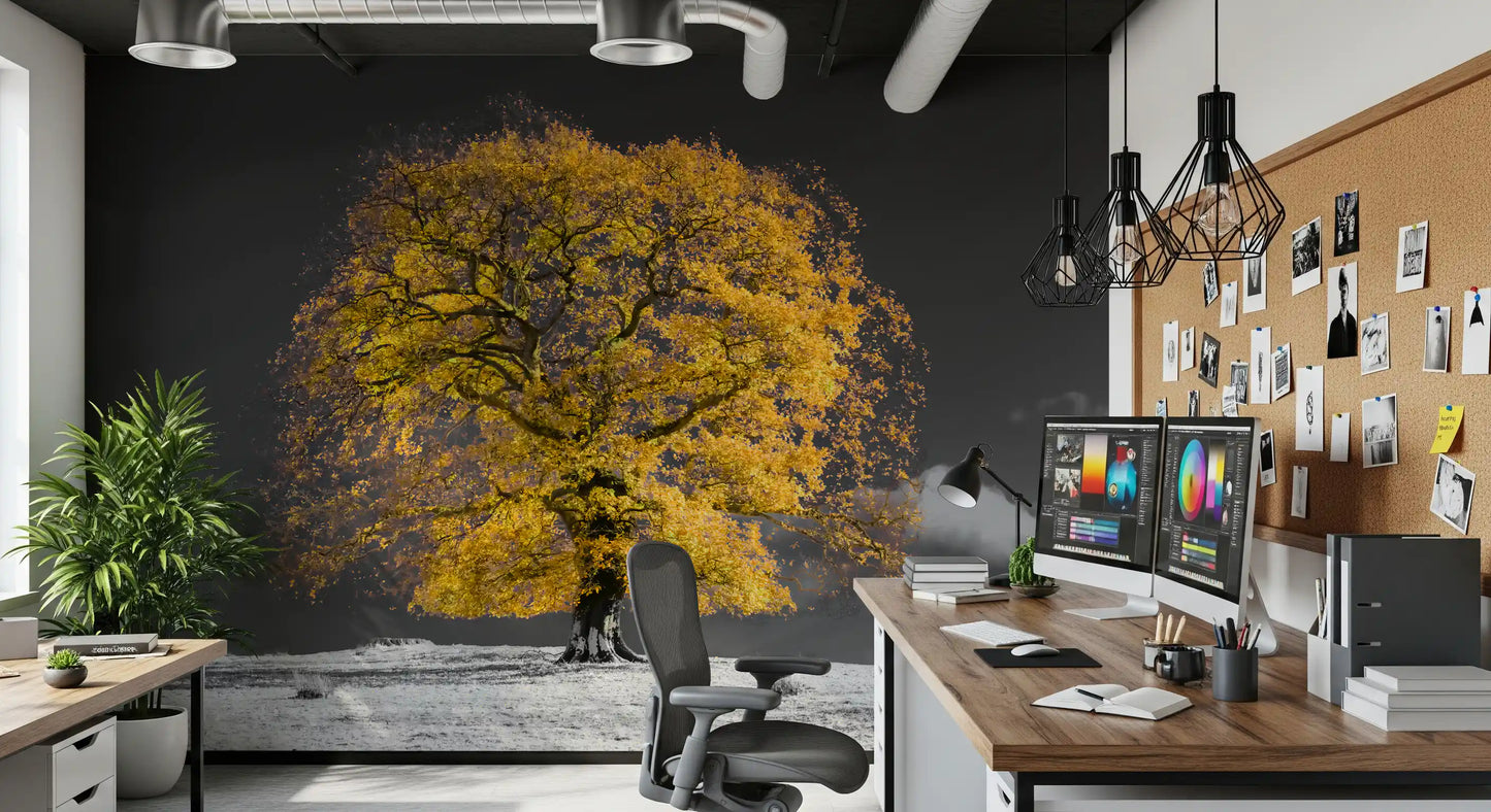 Pictură murală Golden Solitude pentru perete