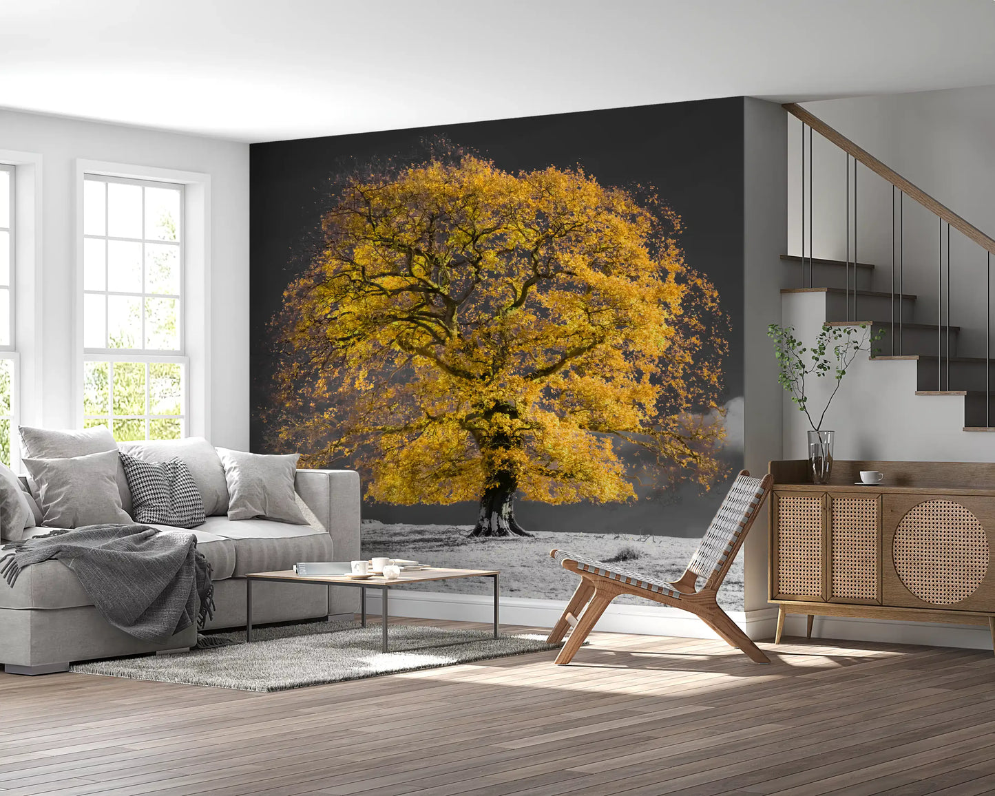 Pictură murală Golden Solitude pentru perete