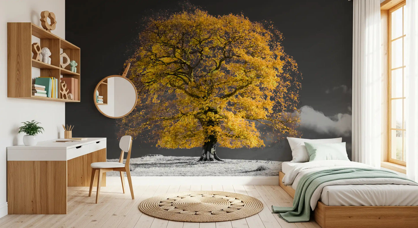 Pictură murală Golden Solitude pentru perete