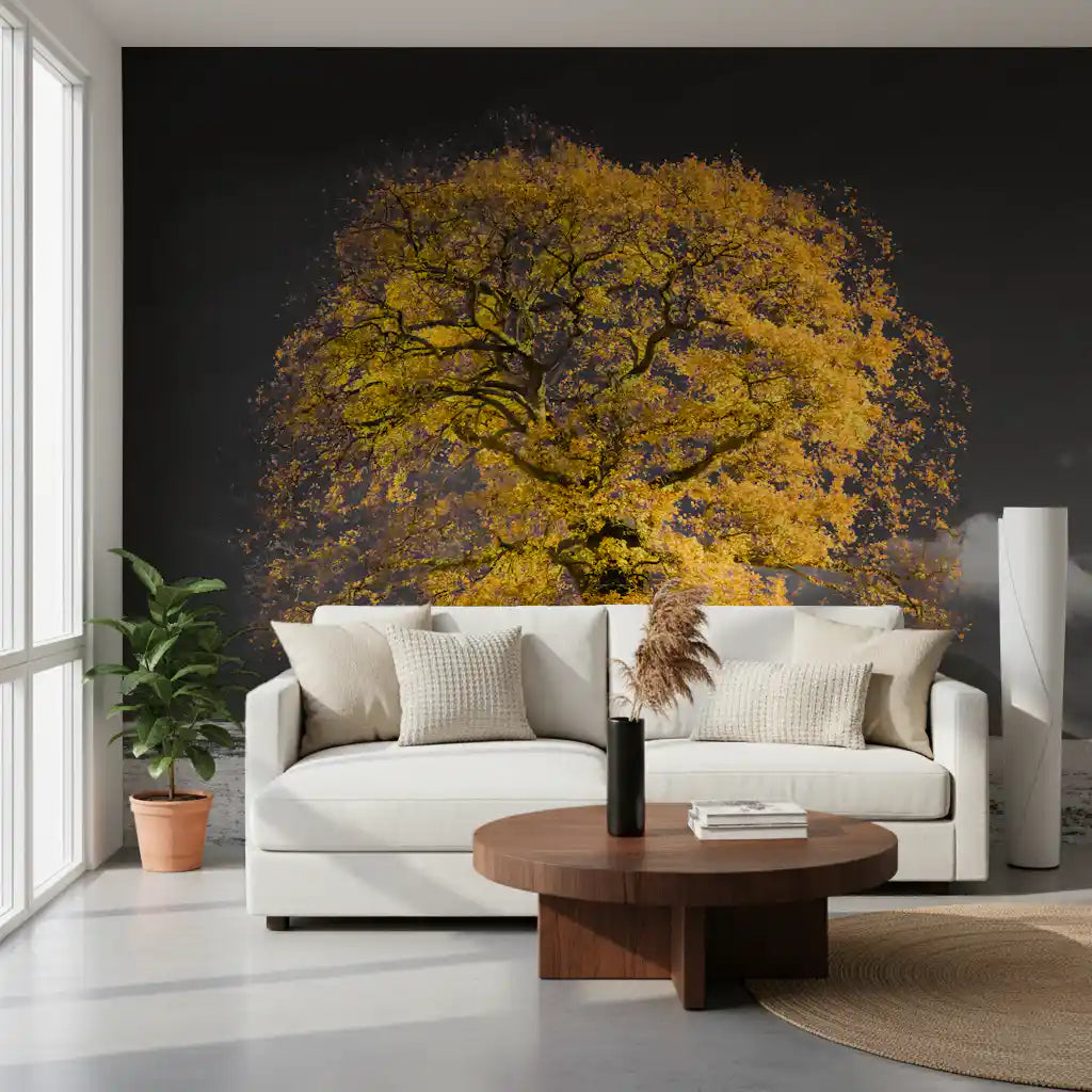 Pictură murală Golden Solitude pentru perete