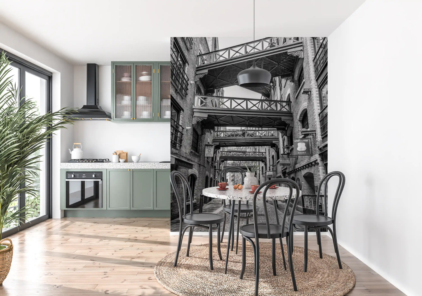 Historische Londoner Gehwege Wandbild