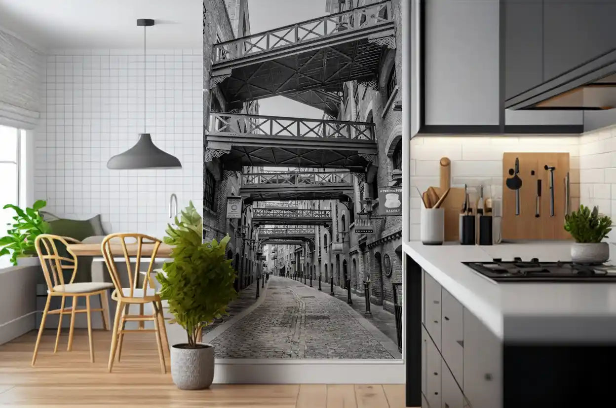 Historische Londoner Gehwege Wandbild