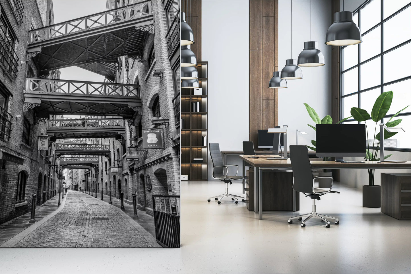Historische Londoner Gehwege Wandbild
