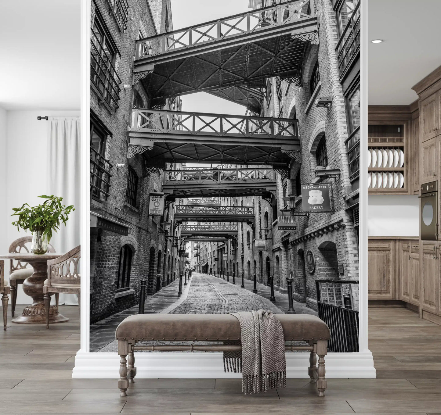 Historische Londoner Gehwege Wandbild
