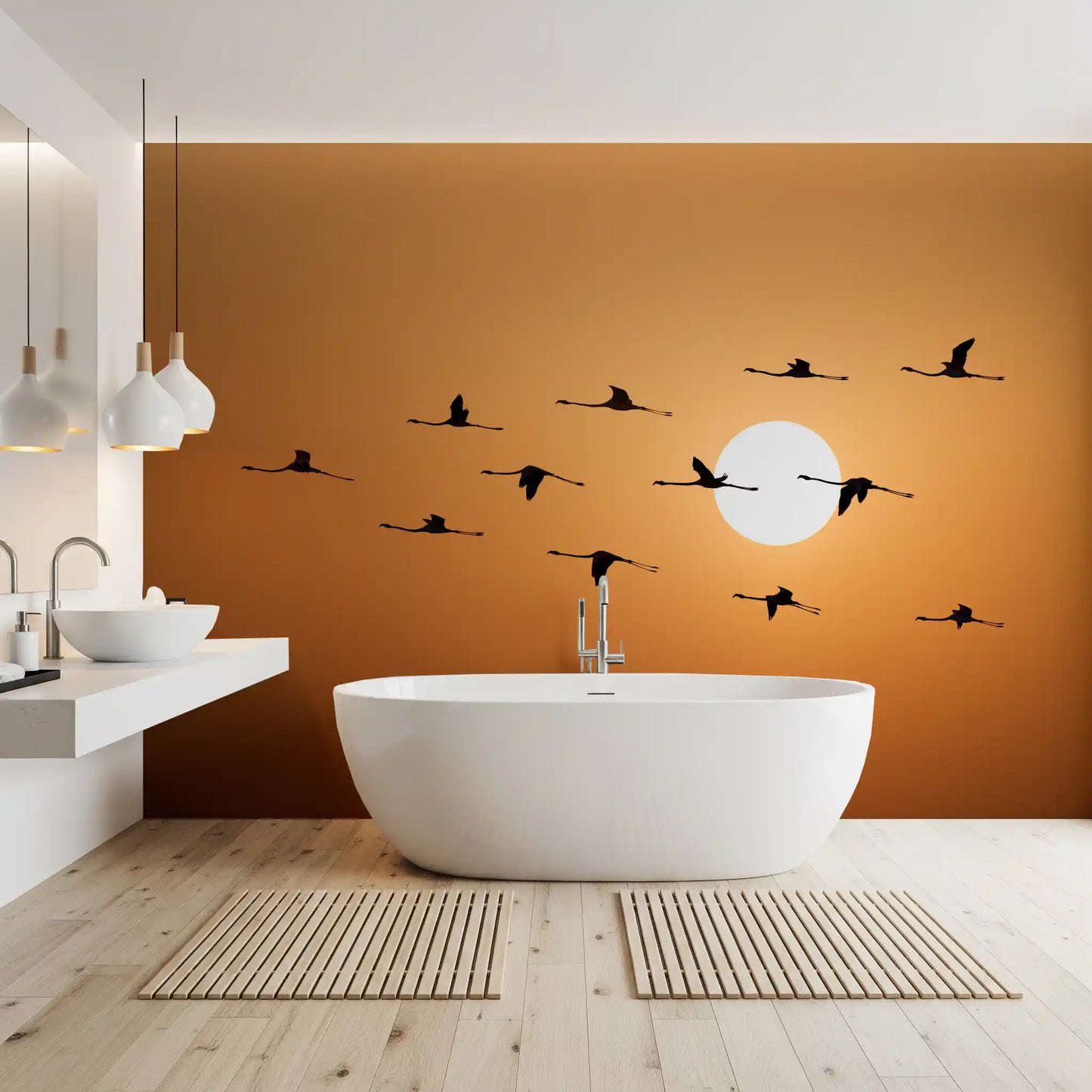 Golden Horizon Flock Wall Mural
