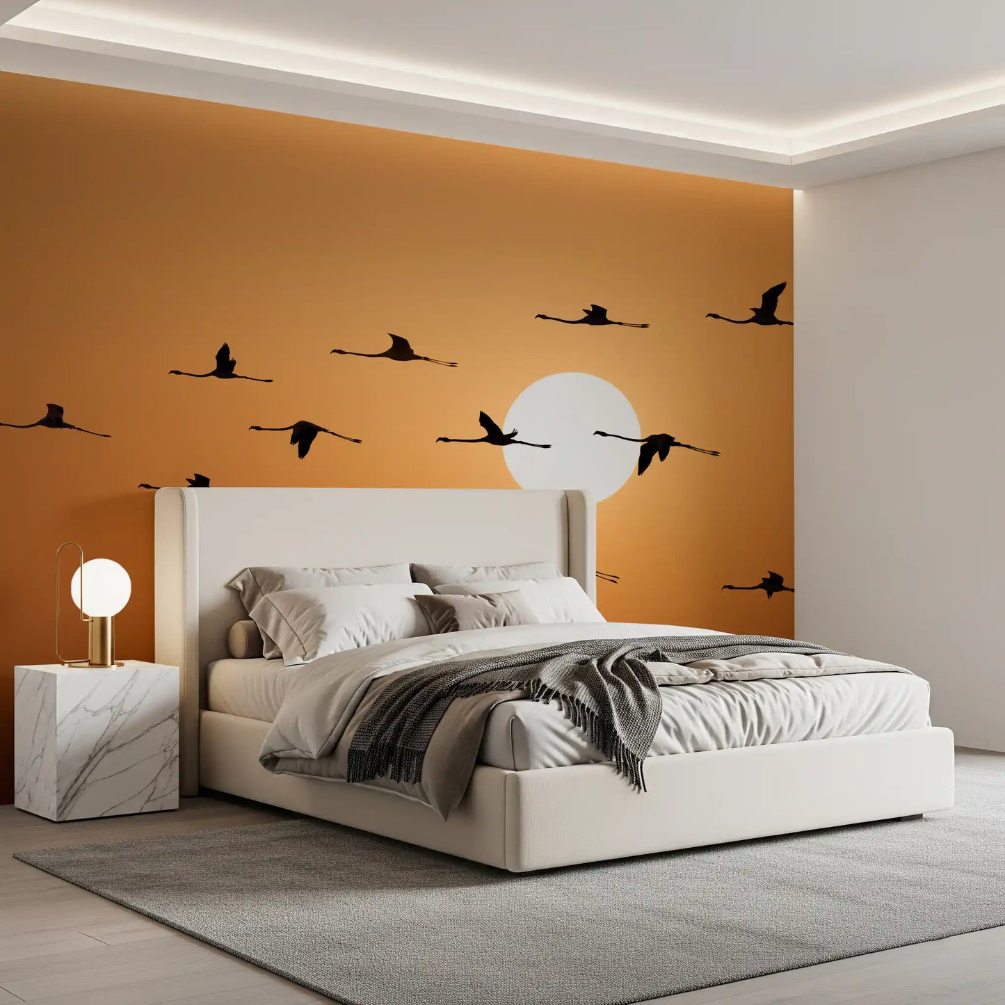 Golden Horizon Flock Wall Mural