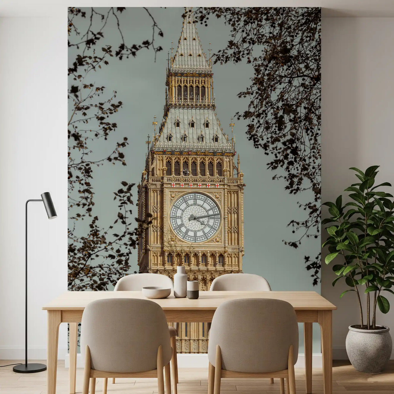 Grande fresque murale horloge de Londres
