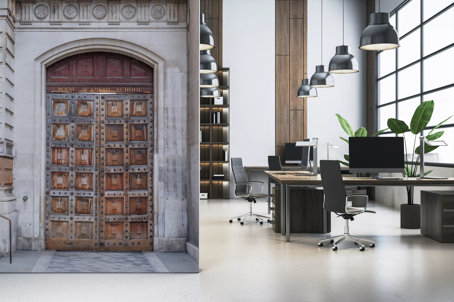 Historisches Akademie-Portal Wandbild