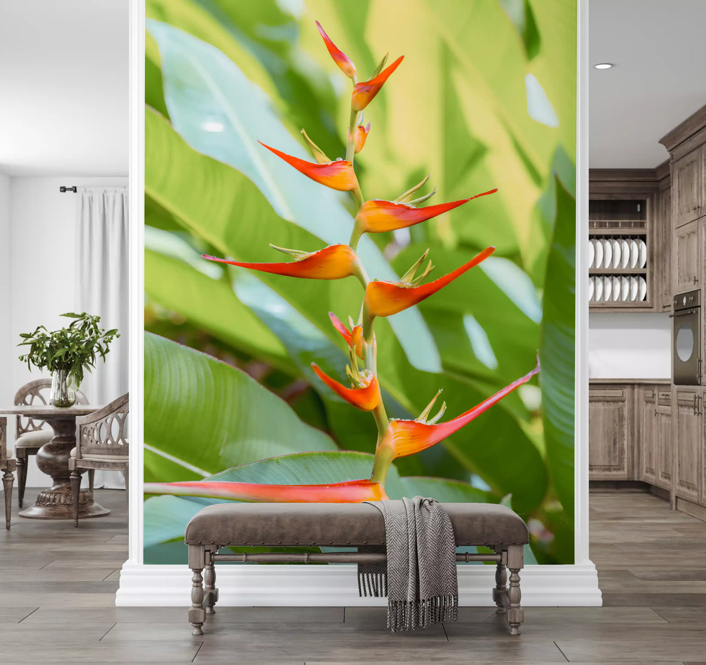 Heliconia's Fiery Bloom Wall Mural