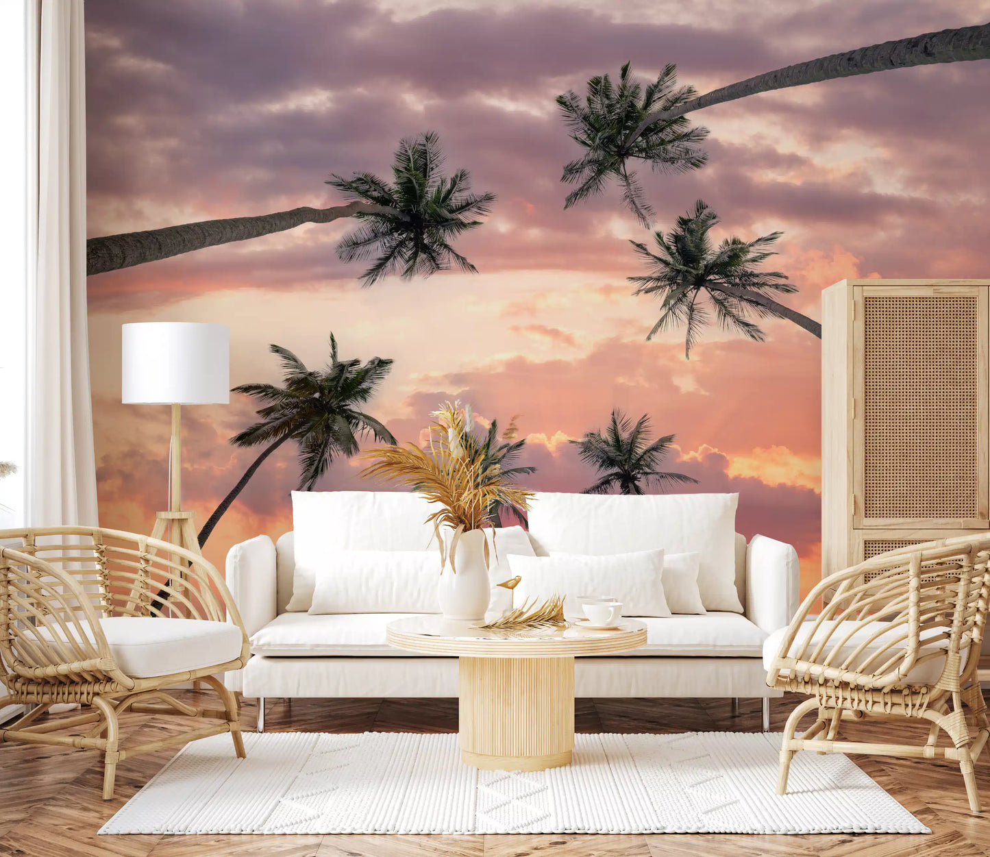 Sunset Palm Canopy Wall Mural
