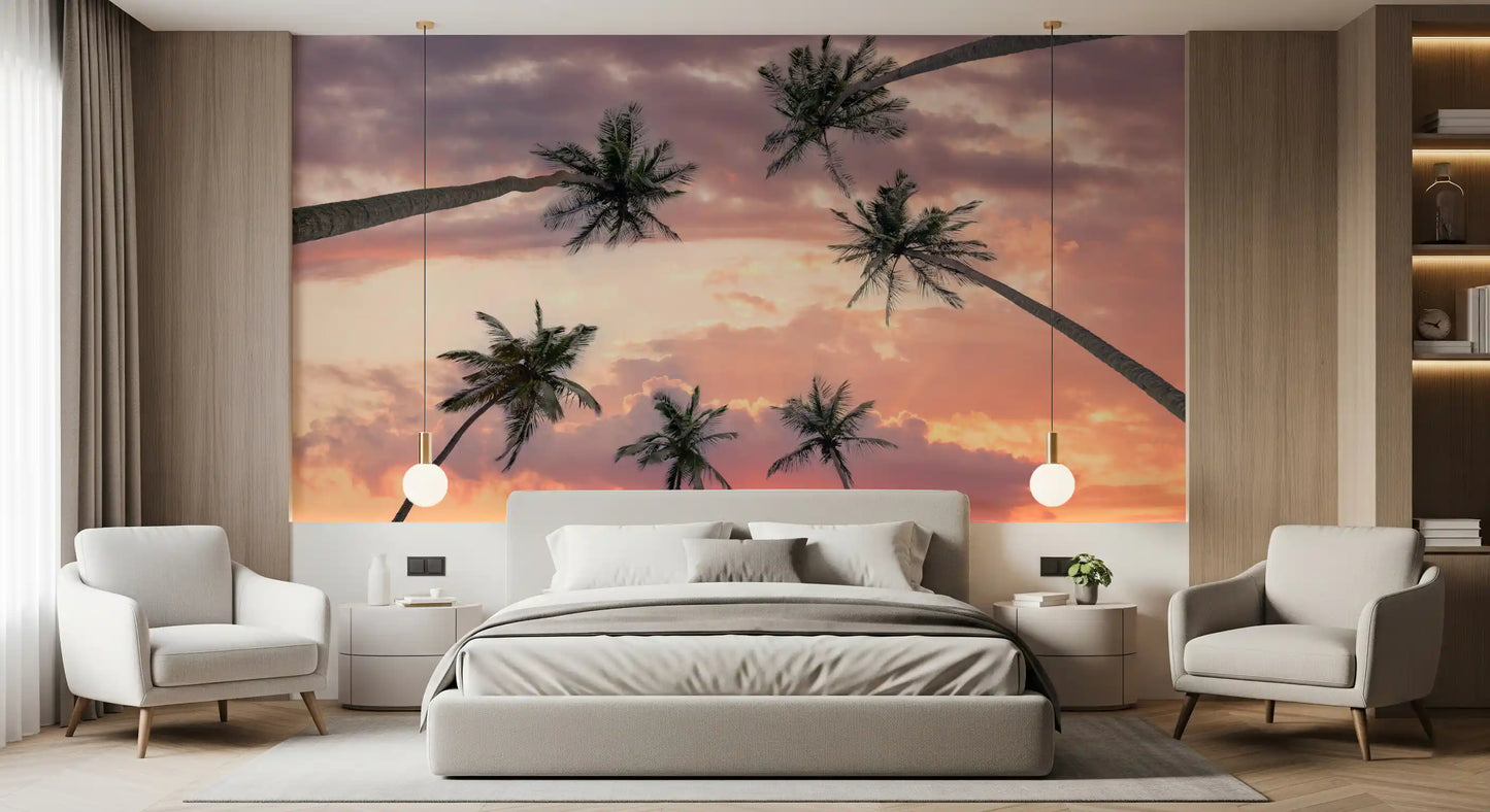 Sunset Palm Canopy Wall Mural
