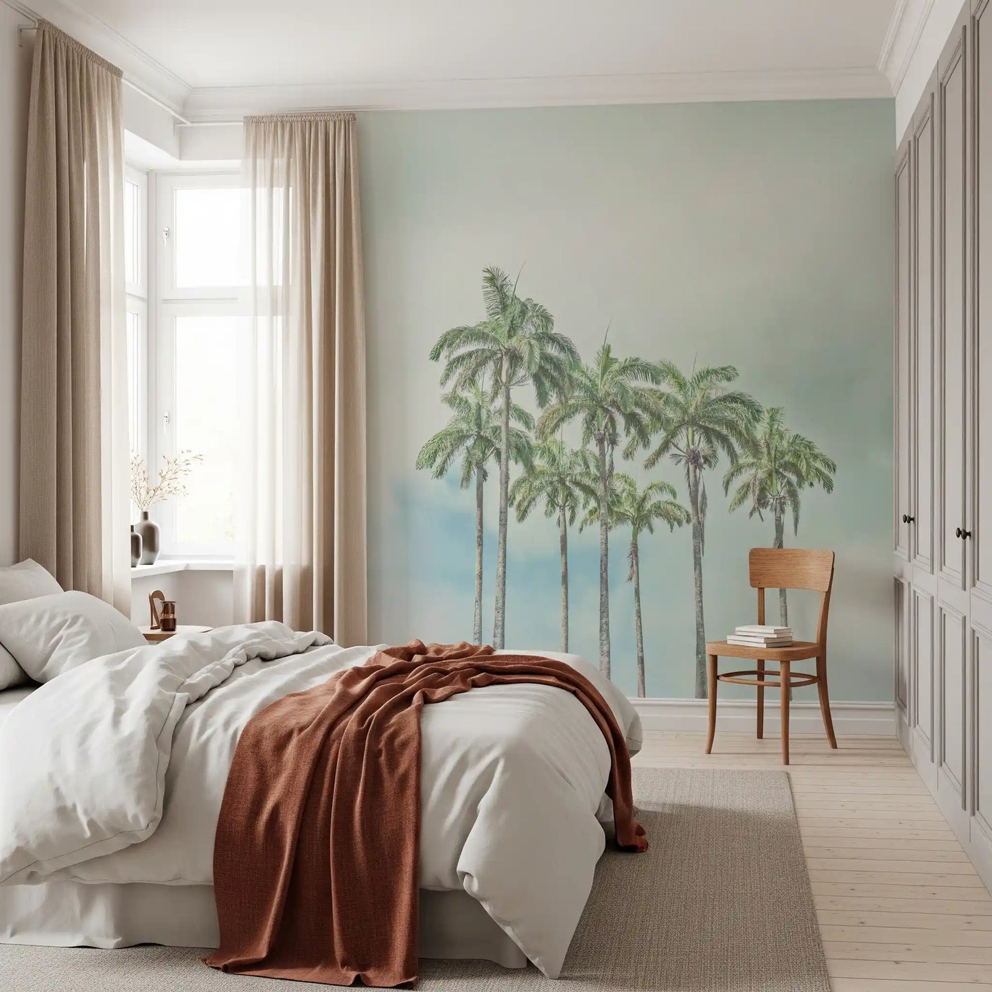 Serene Palm Horizon Wall Mural