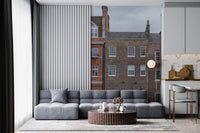 Architectural streetscape wall mural with historic city styling