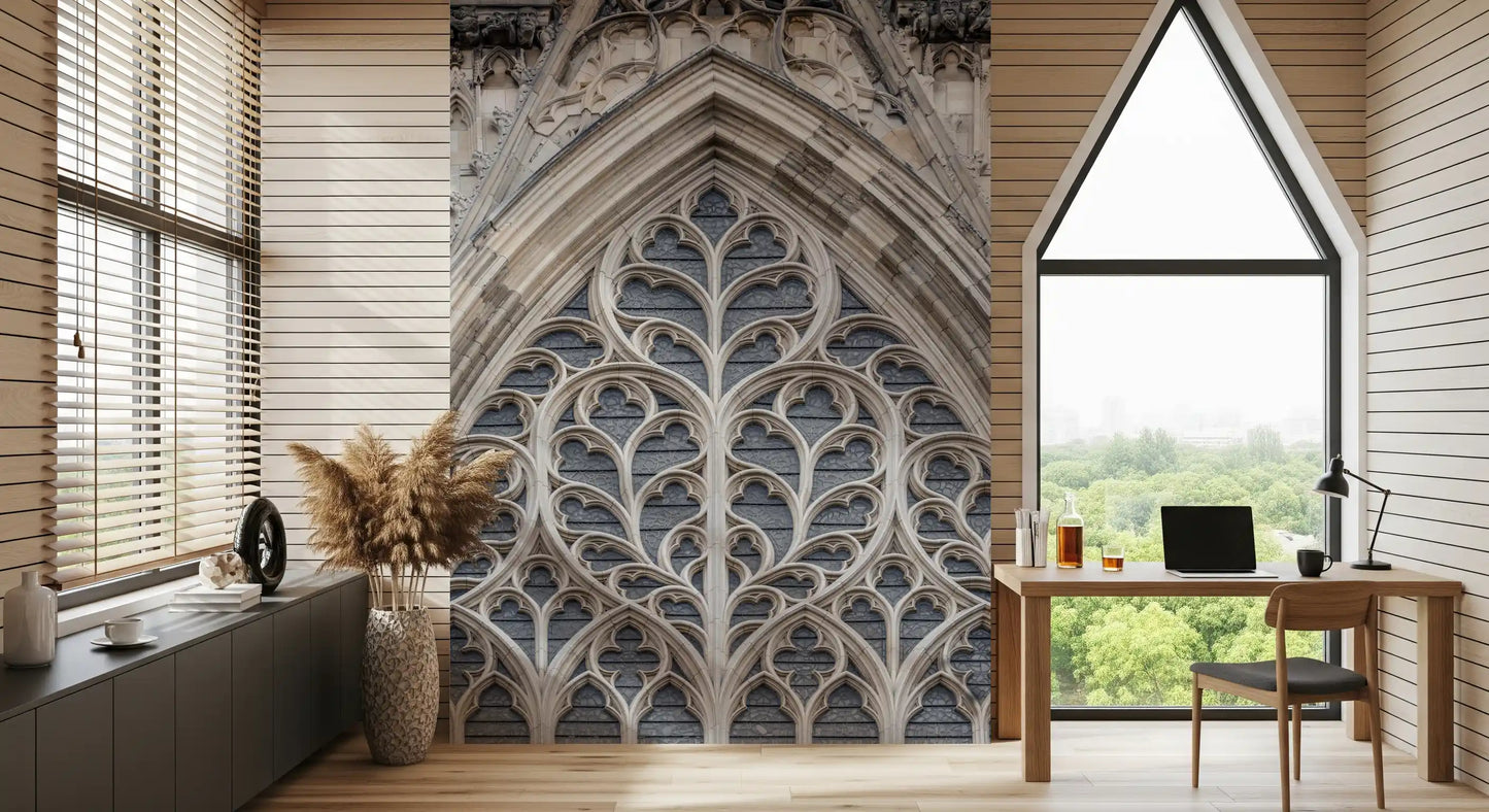 Gotische Pracht Fenster-Wandbild