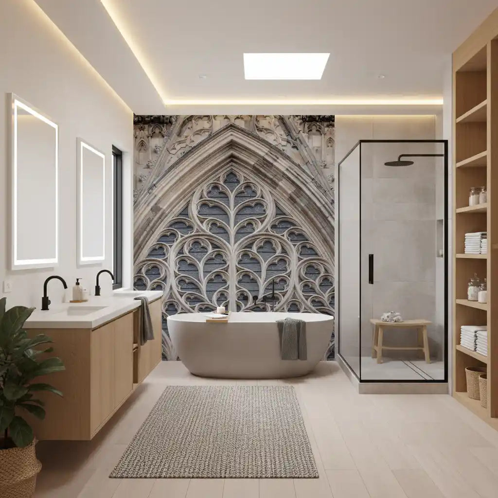 Gotische Pracht Fenster-Wandbild