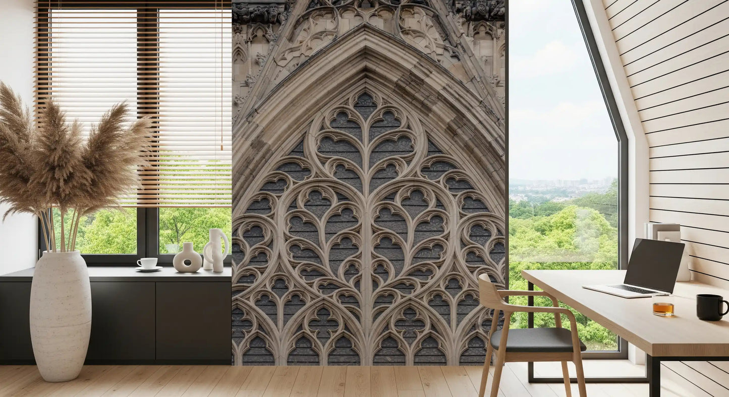 Gotische Pracht Fenster-Wandbild