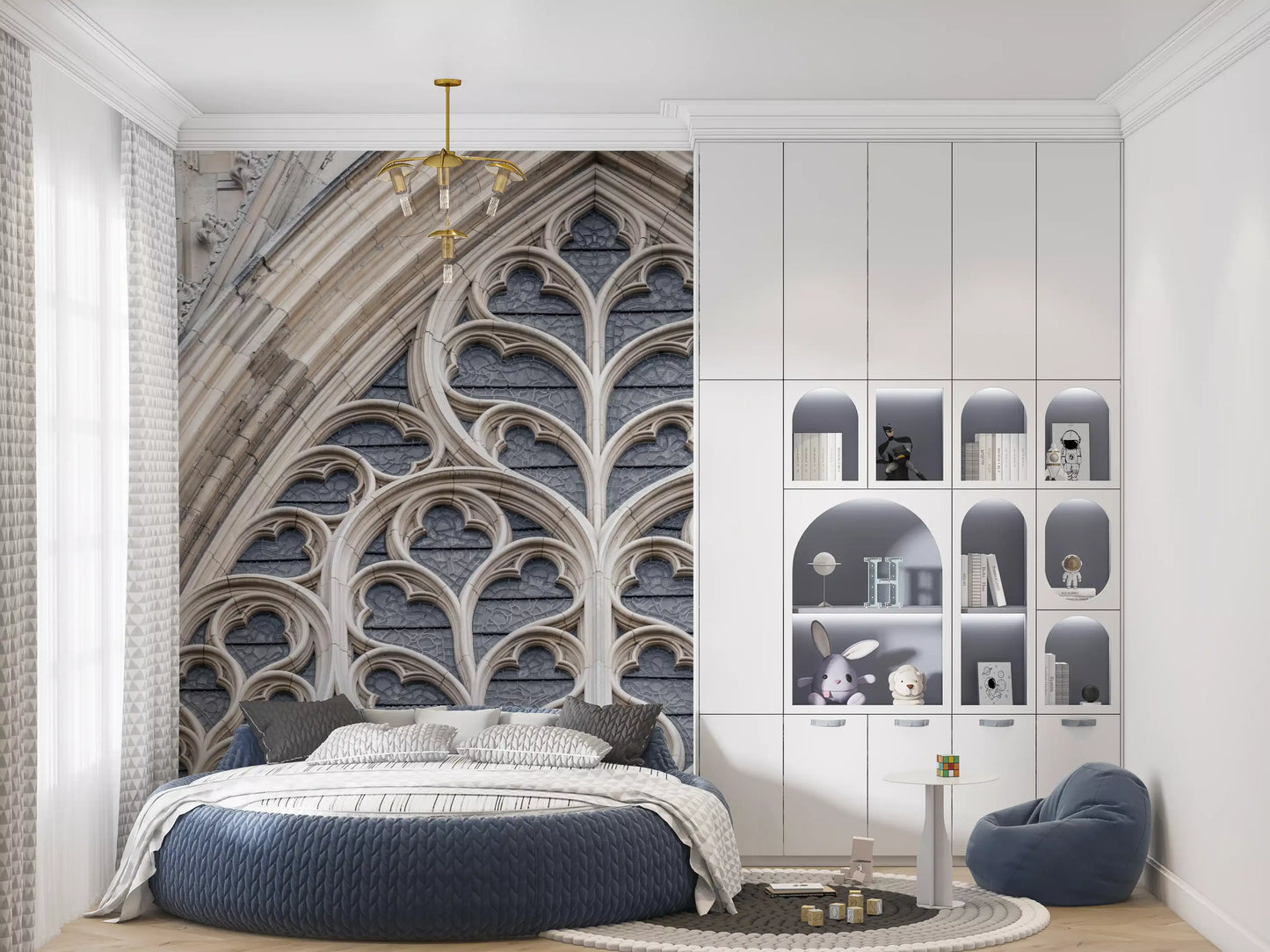 Gotische Pracht Fenster-Wandbild