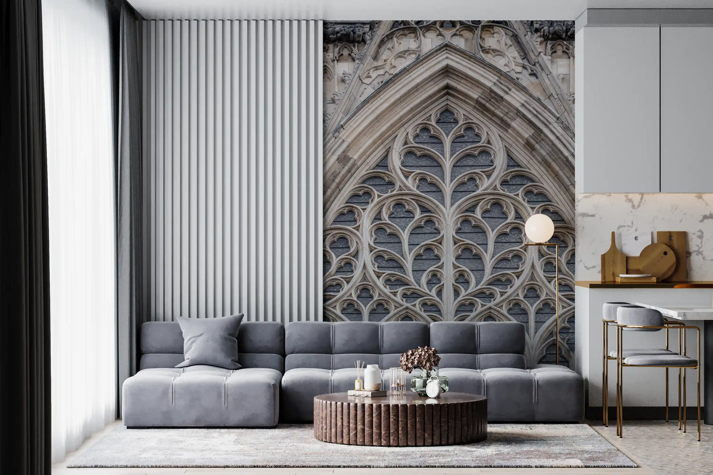 Gotische Pracht Fenster-Wandbild