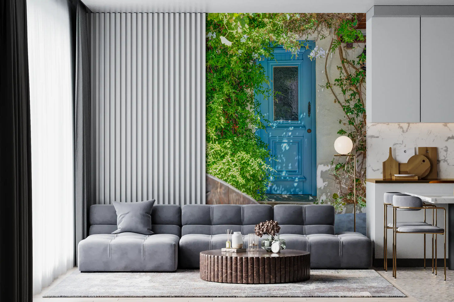 Azure Doorway Serenity Wall Mural