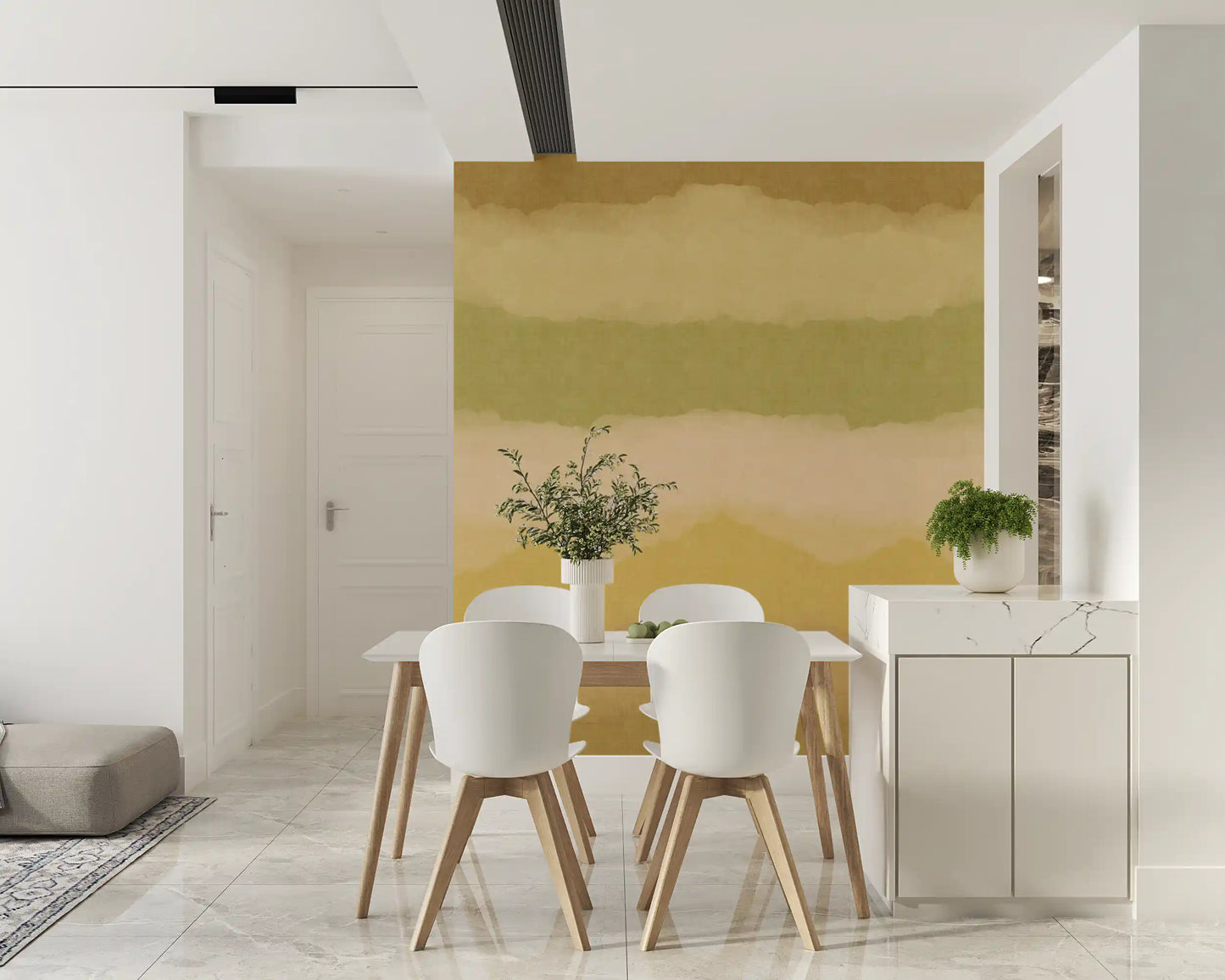 Relax Greenery Painted Horizon Mural Wall Mural