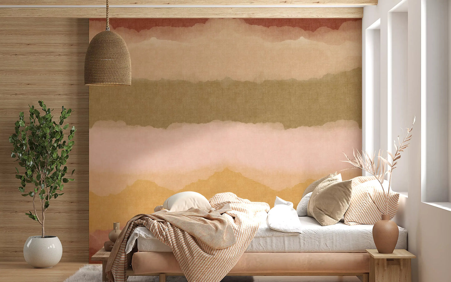 Relax Sunset Gemalter Horizont Wandbild Tapete
