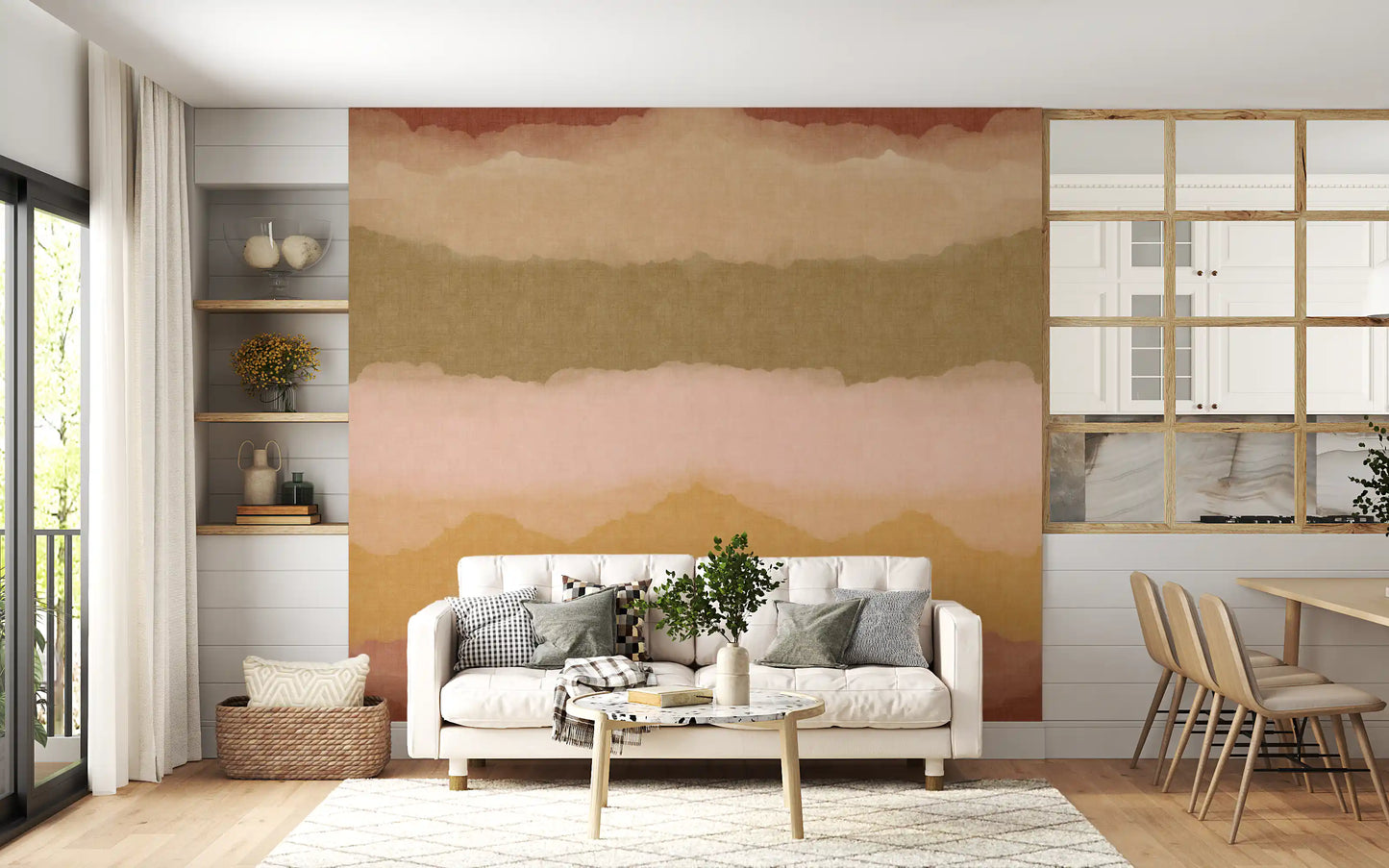 Relax Sunset Gemalter Horizont Wandbild Tapete