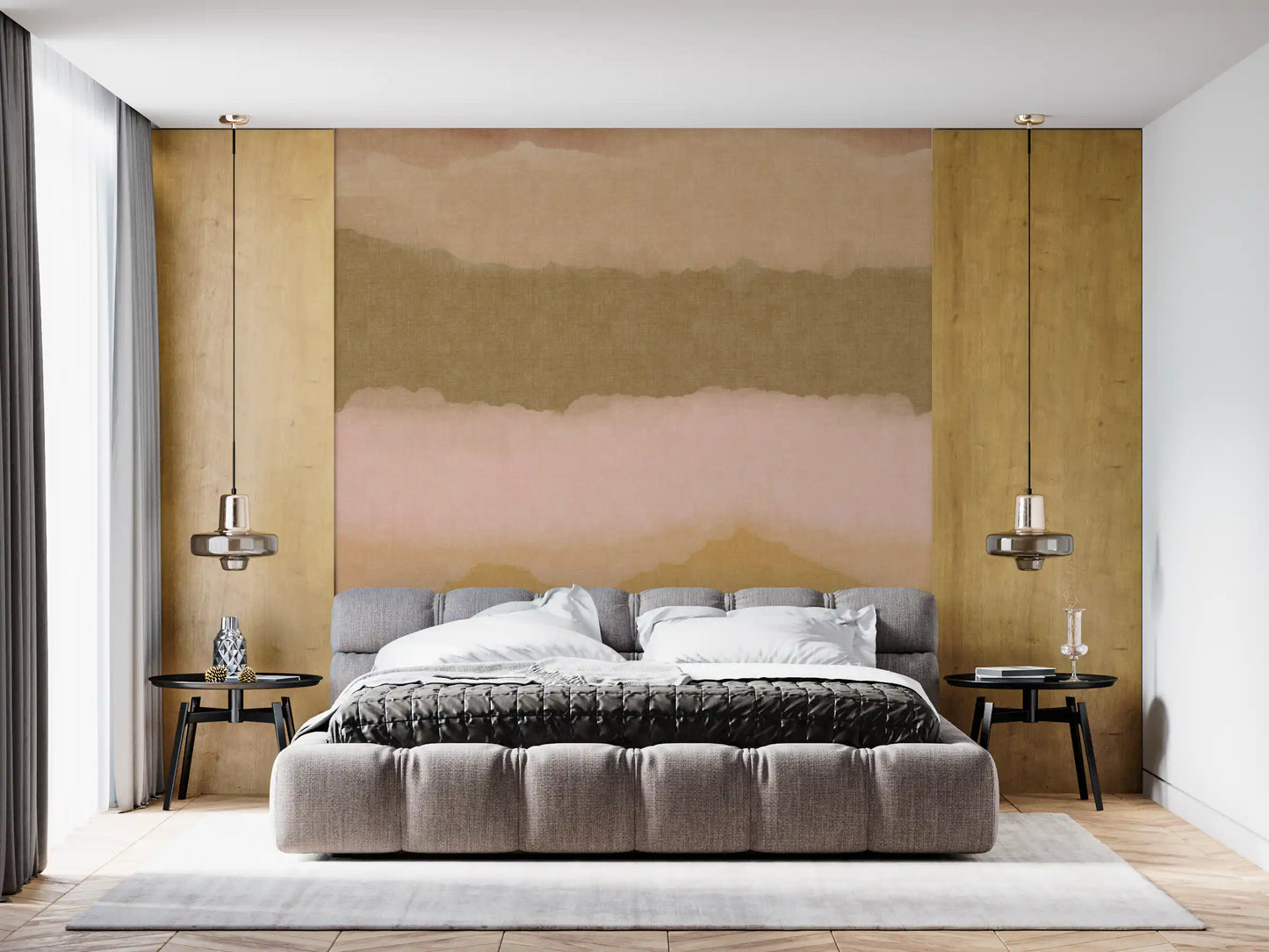 Relax Sunset Gemalter Horizont Wandbild Tapete