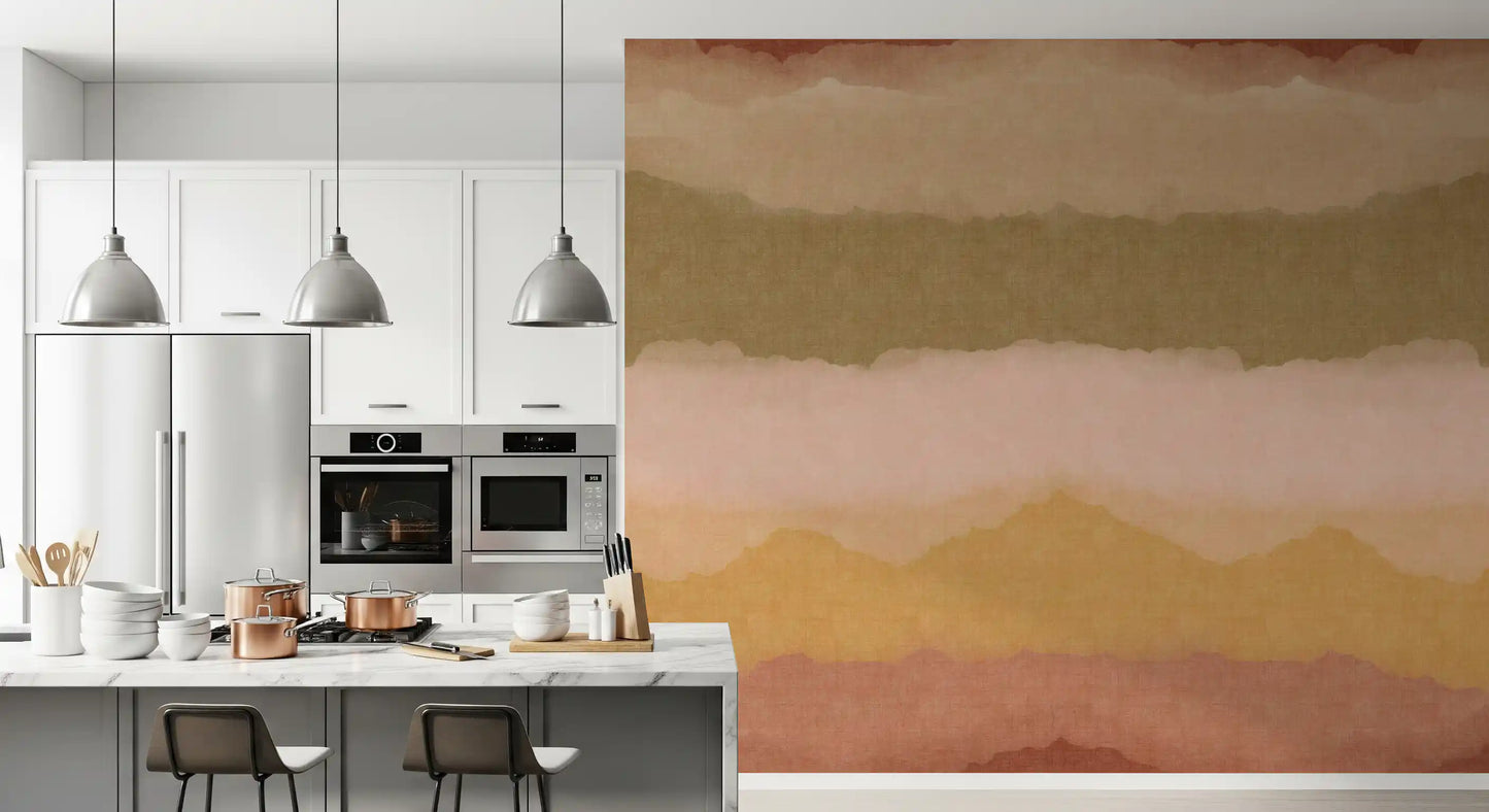 Relax Sunset Gemalter Horizont Wandbild Tapete