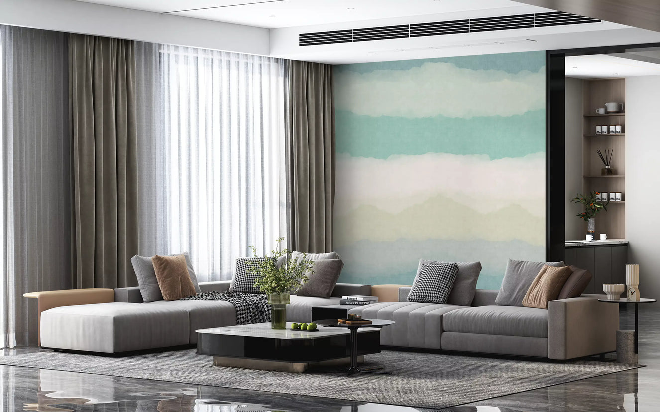 Relax Watery Painted Horizon Mural Wall Mural