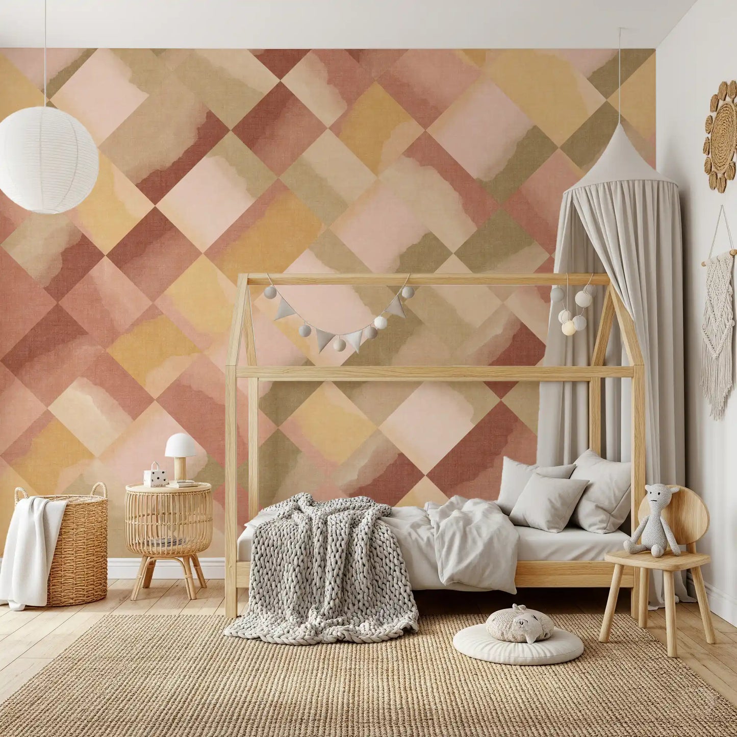 Relax Sunset Painted Checker Mural Wall Mural