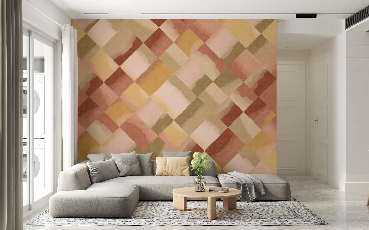 Relax Sunset Painted Checker Mural Wall Mural