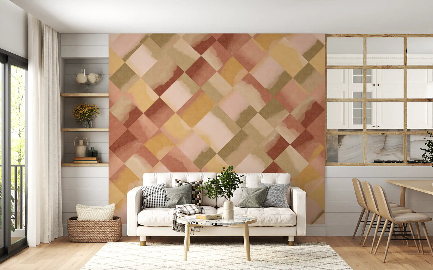 Relax Sunset Painted Checker Mural Wall Mural